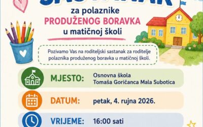 Roditeljski sastanak – produženi boravak matična škola