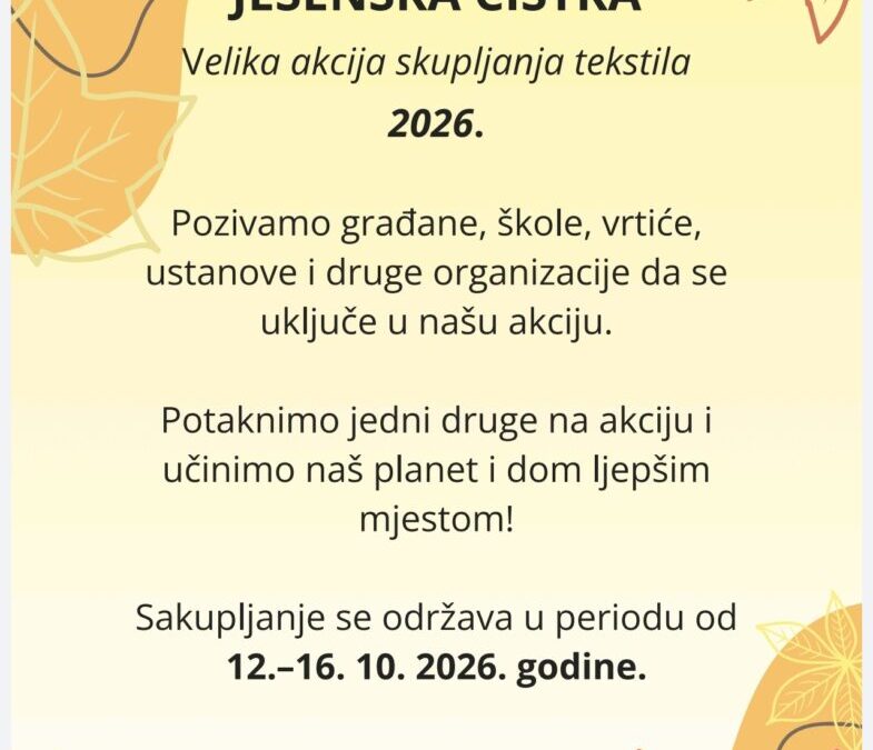 VELIKA JESENSKA ČISTKA: Uključite se u akciju prikupljanja tekstila!